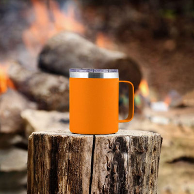 Zulay Kitchen Insulated Coffee Mug With Lid - Stainless Steel Camping Mug Tumbler With Handle