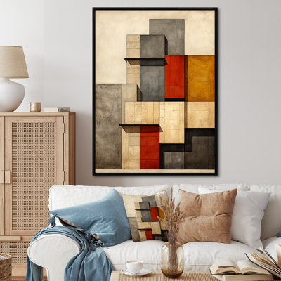 «Simplicity Of Beauty Vintage Abstract I», art mural moderne sur toile géométrique