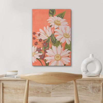 Flower Blossom " White Daisy Flower Bouquet Floral Botanical Print Modern "