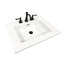 Comptoir de lavabo simple en céramique 24 po avec trous de robinet à 3 trous