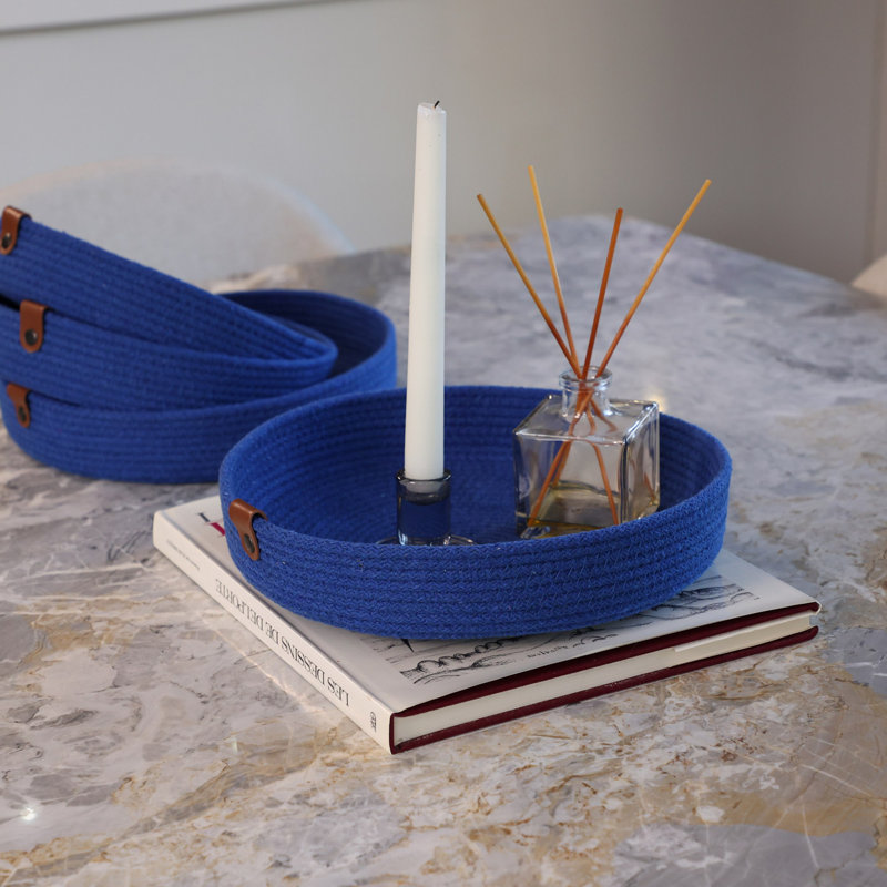 Benecia Cotton Tray, Blue