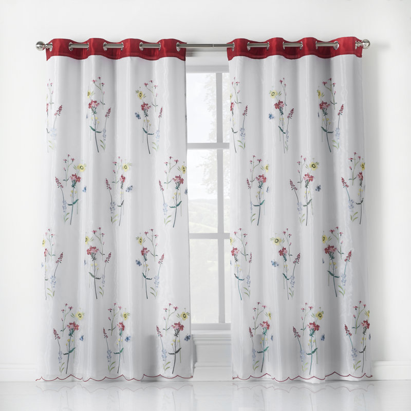 Stamper Semi Sheer Curtain Pair, 147cm W x 229cm L