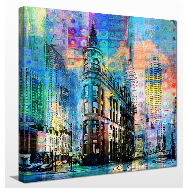 « flatiron building, toronto », reproduction d’impression sur toile tendue, H 36 po x l 36 po