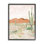 «Cactus Plants Dry Desert Scene Distant Cliff» par Lanie Loreth - peinture à cadre flottant sur bois