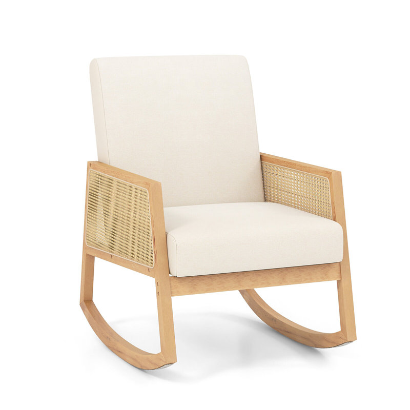 Chaise berçante en bois massif Amaar