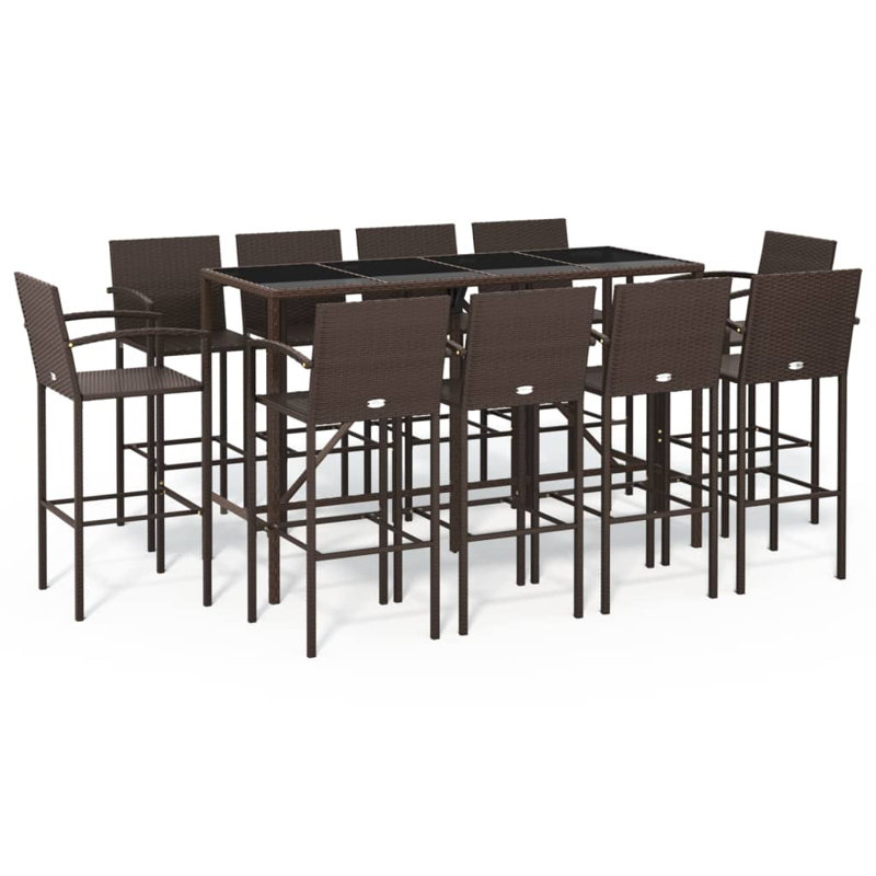 Darcus Bar Set with Stools, Brown