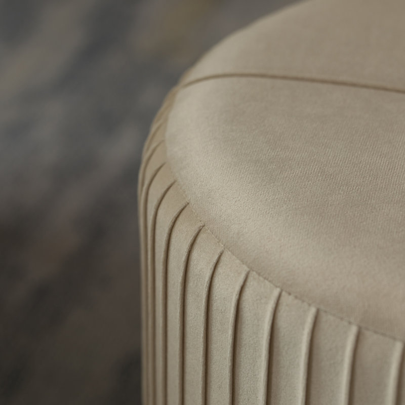 Presten Upholstered Ottoman, Cream Revolution Performance Fabrics