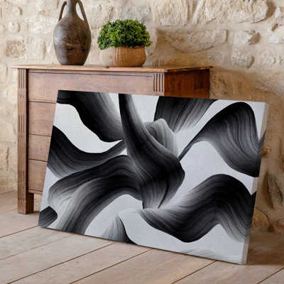 Canvas A Striking Monochrome Abstract Composition Featuring Smooth Flowing Curves And Wall Art Dynamic Shapes That Intertwine And Canvas Wall Art