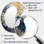 Mums blanc et bleu Elegance - miroir mural de forme unique Mums, miroir décoratif asymétrique beige, impression d'art en métal-107228343