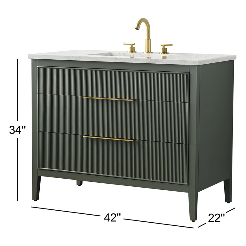 Emma 42" W Single Vanity, Vintage Green