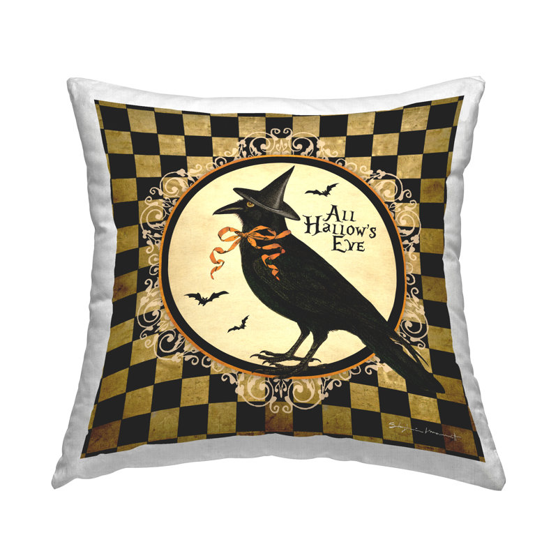 Motif de carreaux à carreaux All Hallow's Eve Crow par Stephanie Workman Marrott