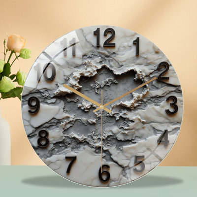 Horloge murale élégante en marbre avec design unique - horloge murale moderne en verre 12 po