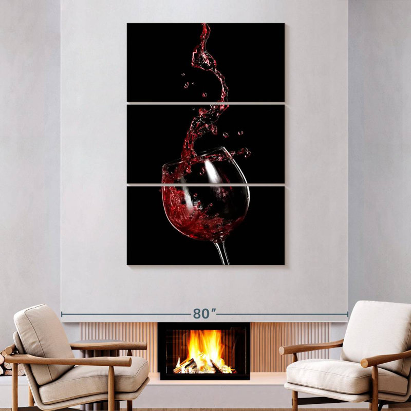 Yarlin Red Wine Splash, 74" H x 48" W