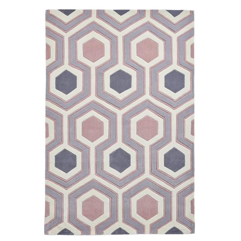 Evianna area rug Hand Tufted Rectangle Grey/Rose, Rectangle 150 x 230cm