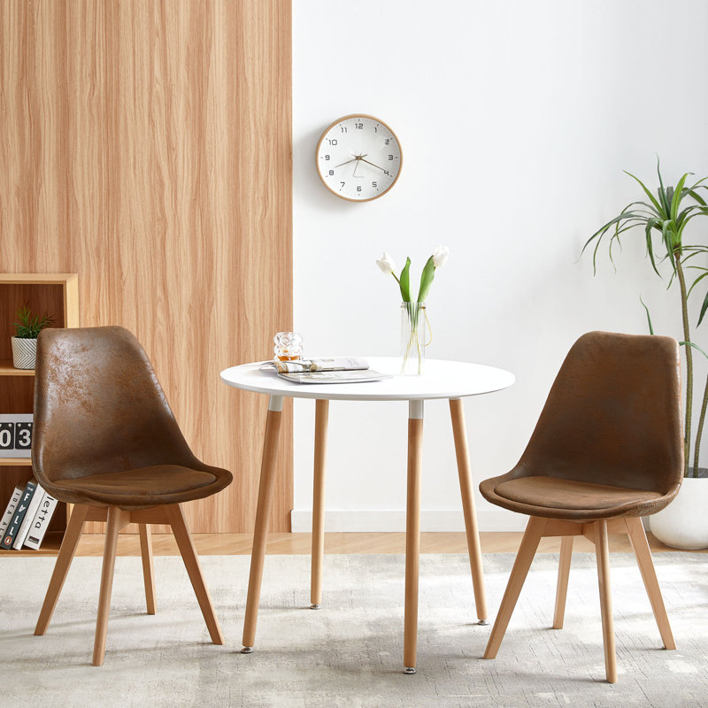 Shirlee 45.5cm H Upholstered Side Chair, Brown, Wood