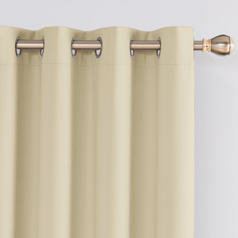 Hailea Room Darkening Curtain Single Panel, Beige