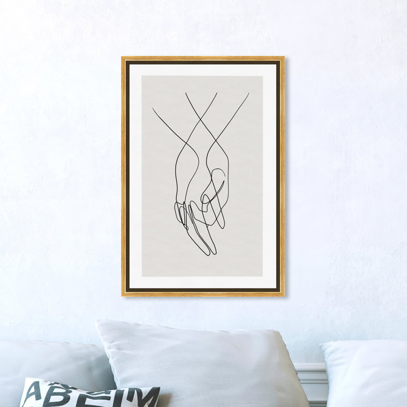 «Hands Shapes», impression sur toile, Toile encadrée, H 24 po x l 16 po, Doré
