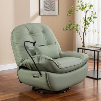 Weona Recliner Swivel With Voice Control Bluetooth USB Phone Holder Chair