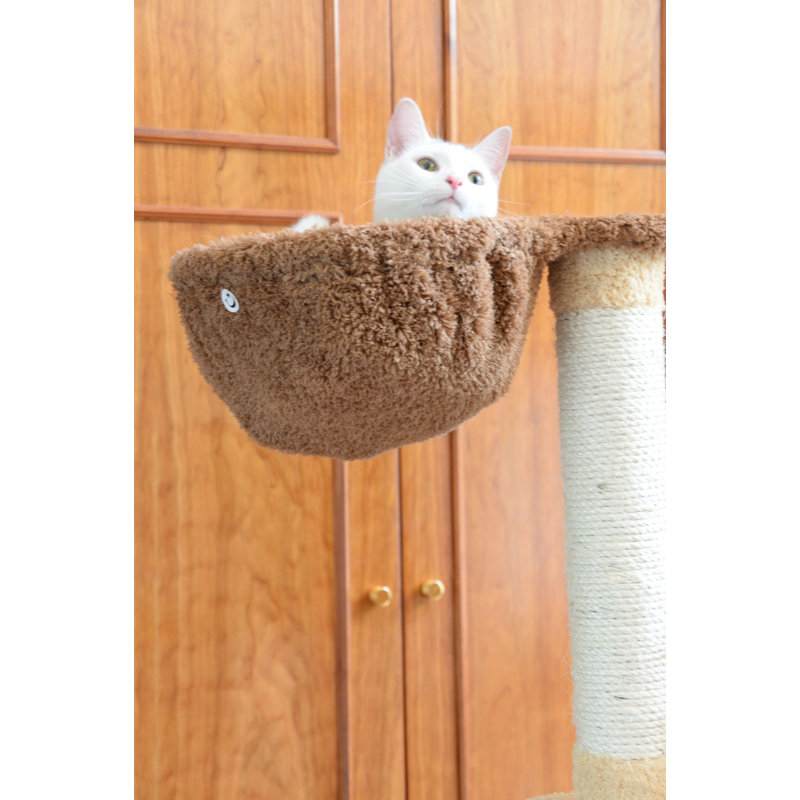 Goldenrod Sisal and Faux Fur Multi-Level Cat Tree with Condo