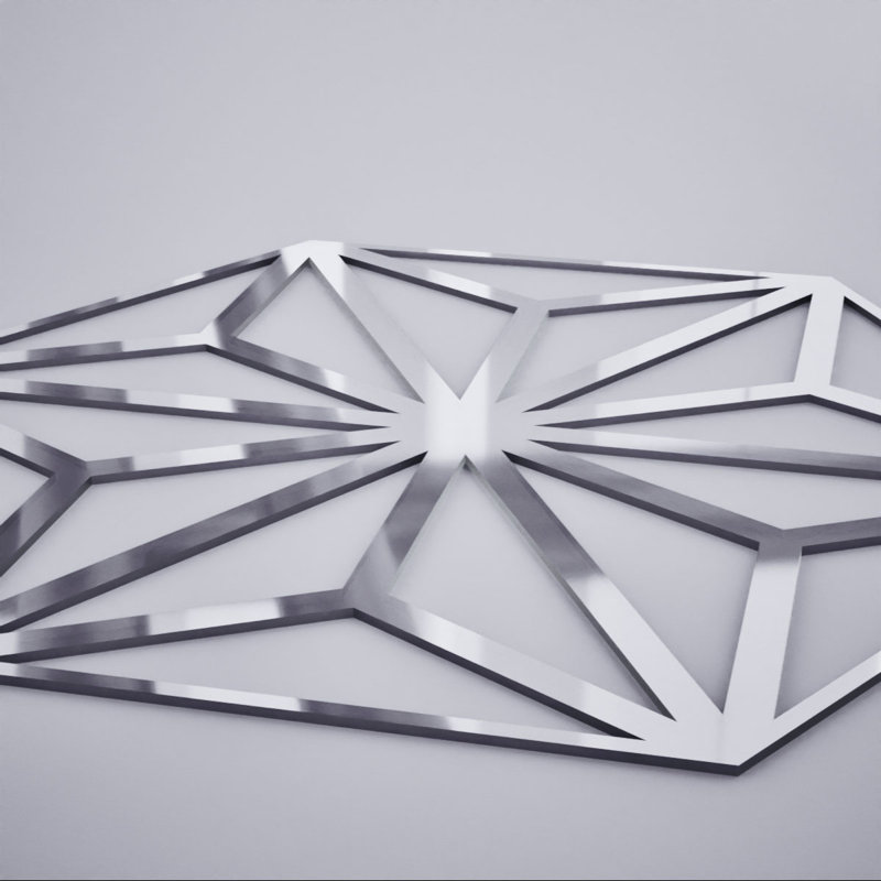 Panneaux muraux décoratifs en acrylique Hampton, moyen, l 15 3/8 po x H 17 3/4 po x T 1/8 po, miroir argent, Argent argent