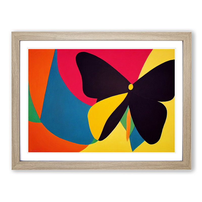 Butterfly Abstract Art Vol.1 - Framed Print, 34cm H x 46cm W x 2cm D, Oak