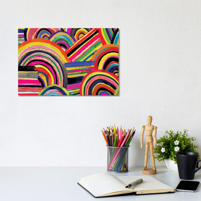 Painterly Stripes 1 Piece Wrapped Canvas Wall Art