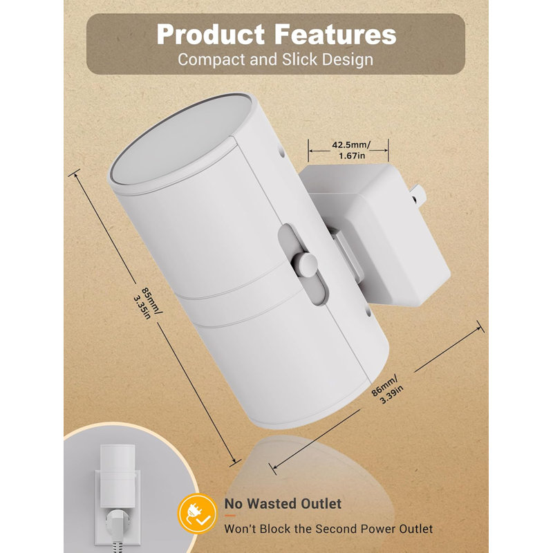 Night Light Plug In Night Lights Plug Into Wall Light Sensor 0 100LM Soft White 3000K Dimmable Night Light Modern Nightlight For Hallway Bedroom Stairway 2 Pack