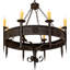 Lustre en roue de chariot à 8 lumières de style bougie
