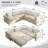 Pull-Out Sofa Bed Sectional,Chenille Modular Sleeper Sectional L Shaped Couch Sofa Bed-595027520