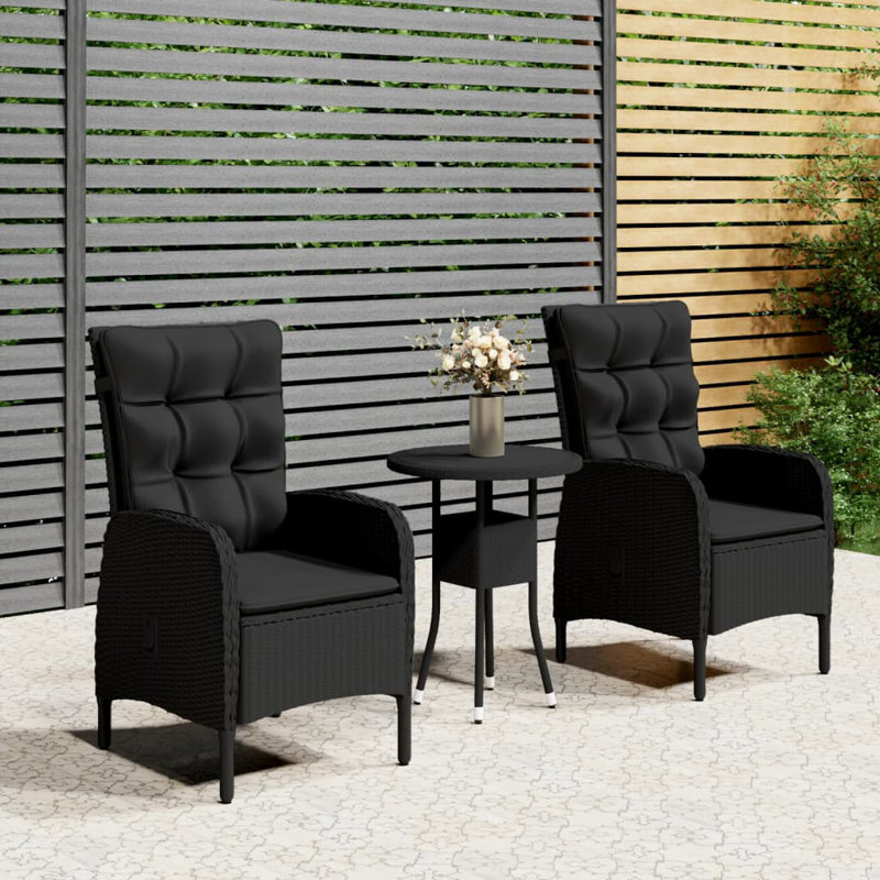 Bar Set with Stools, Brown, Black