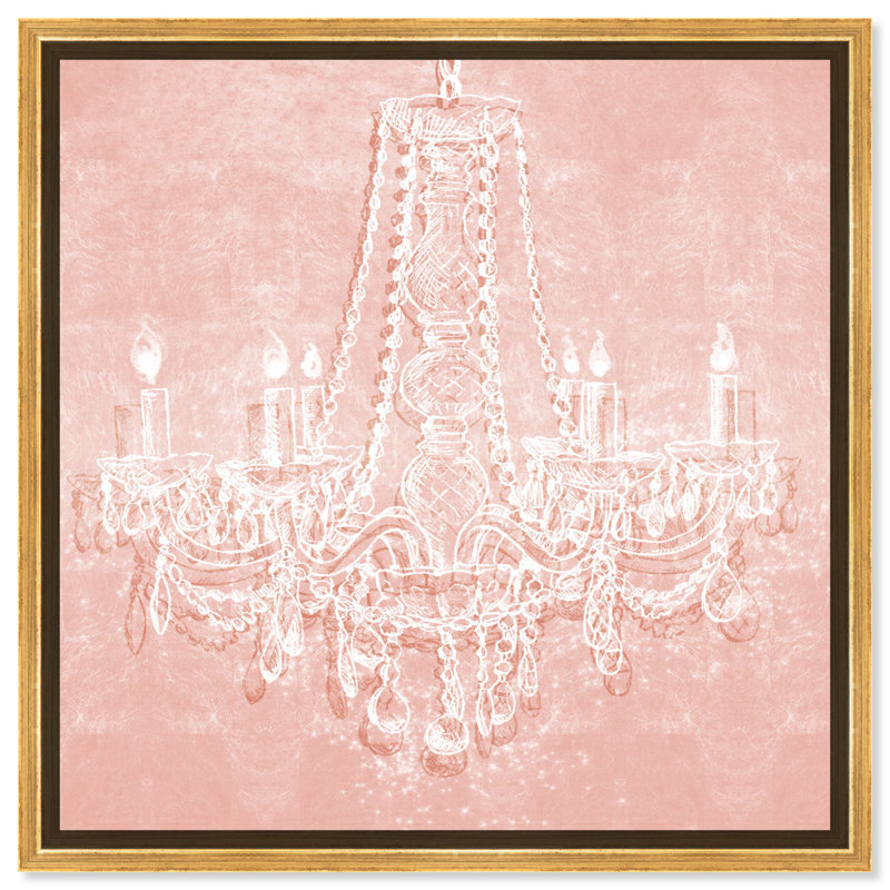 «Light in the Rose Chandeliers», impression sur toile, Toile encadrée d'or, H 12 po x l 12 po