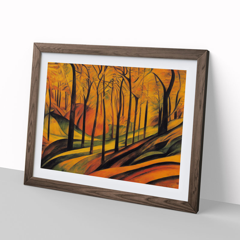 Ethereal Autumn Forest - Framed Print, 25cm H x 34cm W x 2cm D, Walnut