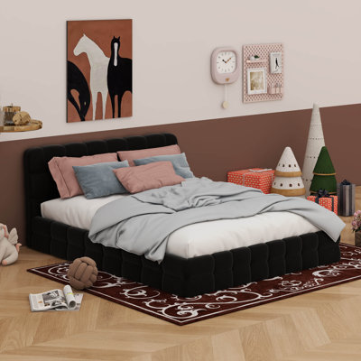 Grand lit plateforme tapissier