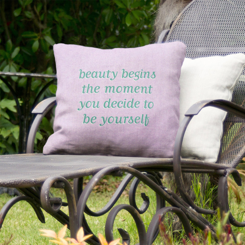 Coussin intérieur/extérieur véritable beauté, 18 po x 18 po, Mauve / bleu sarcelle contrastant