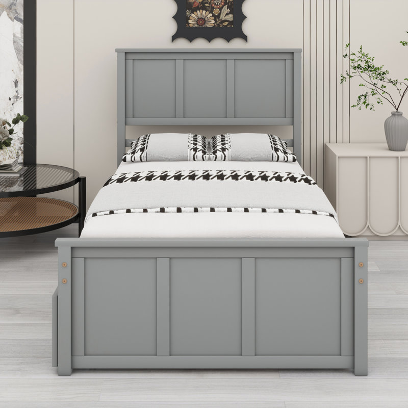 Lit plateforme avec lit gigogne, Grey