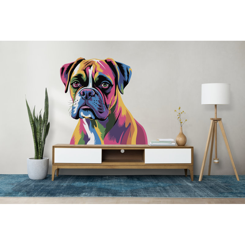 Adhésif décoratif pour chien Boxer, décor de chien, art mural, amoureux des animaux, H 52 po x l 52 po