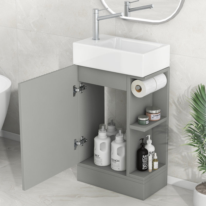 Meuble-lavabo de salle de bain, Gris