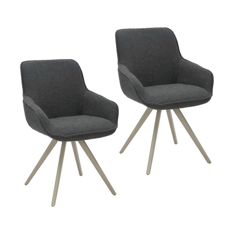Ensemble de 2 chaises Caelia, Gris foncé