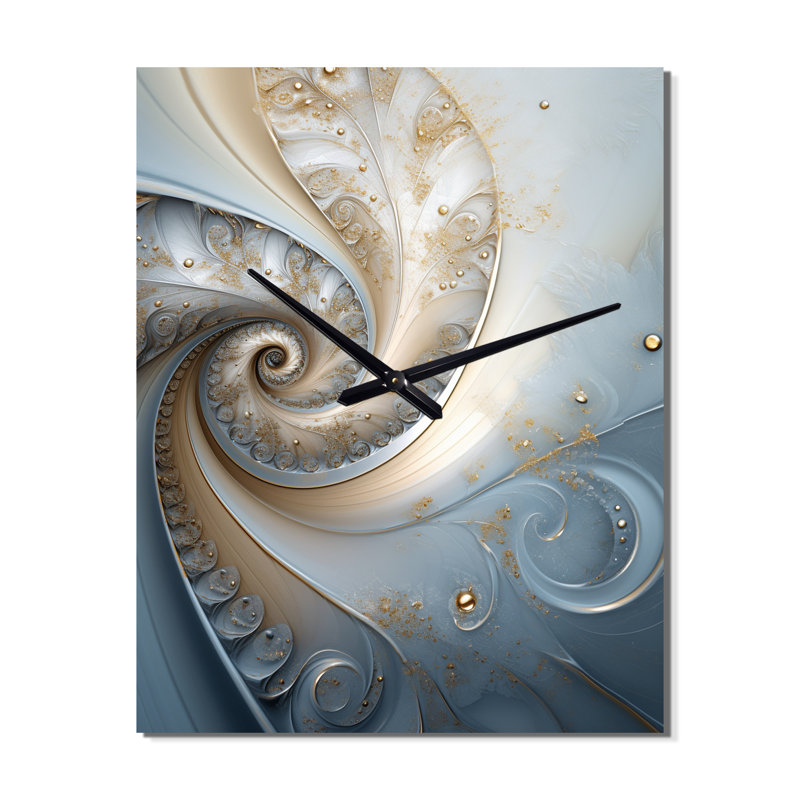 Horloge murale Cosmic Bliss Fractal Spiral II - Fractals, H 28 po x l 12 po x P 1 po