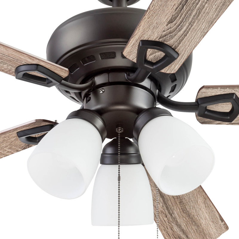 Miller Park 44'' Ceiling Fan with Light Kit, Espresso Bronze with Dark Chestnut/Rough Pine Blad
