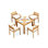 3 Pcs Grade-A Teak Wood Dining Set: 36" Square Table And 2 Montana Stacking Arm Chairs #11MT0802