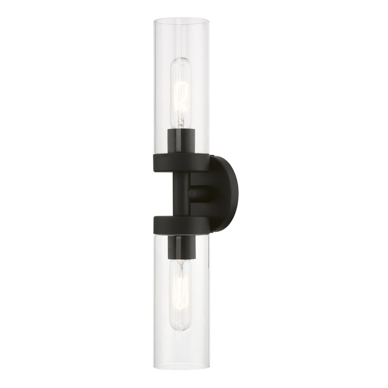 Devia 2-Light Dimmable Wall Sconce, Black