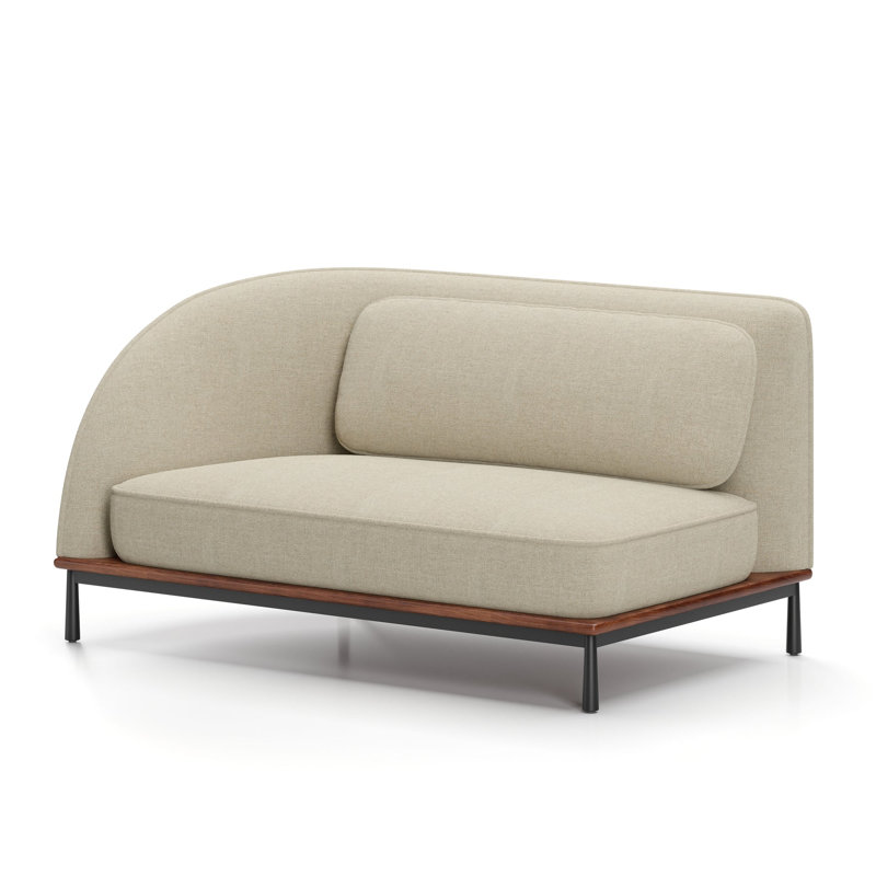 Arc Sofa Two-Seater Left / Right, Natural Walnut, Main Line Flax 20, Left 