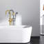 Robinet de baignoire autoportant en métal doré avec douche à main coordonnée, débit d'eau de 3,9 gal / min, profondeur de 45,89 po, largeur de 6,64 po, boîte de détail complète et instructions, finition de salle de bain moderne, matériau