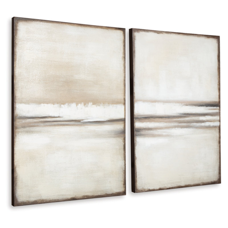 Beige and Light Brown Abstract Canvas Wall Art Set