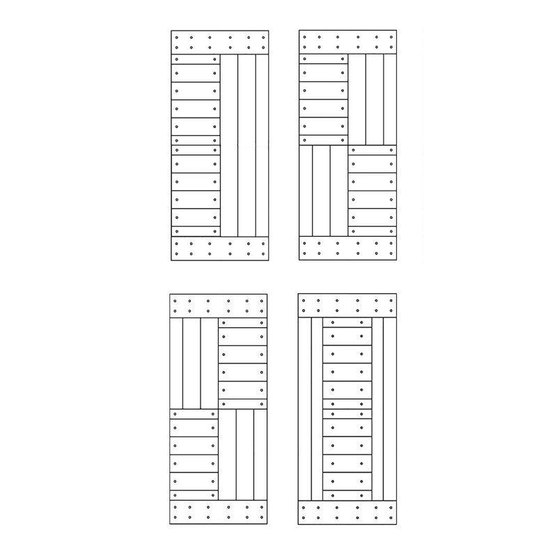 Unfinished Pine Paneled Sliding Barn Door with Track Kit