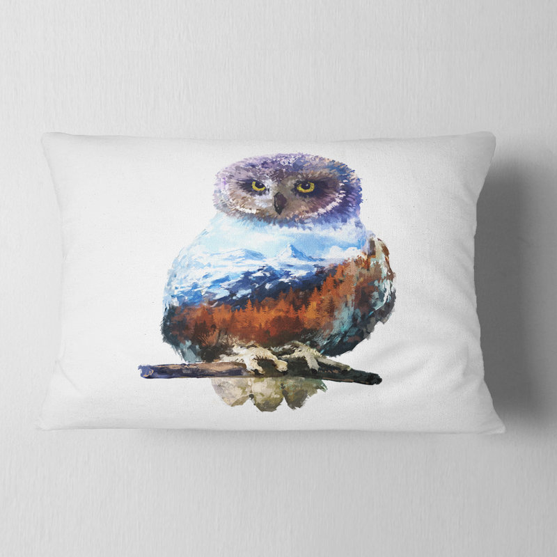 Coussin lombaire hibou à double exposition animal