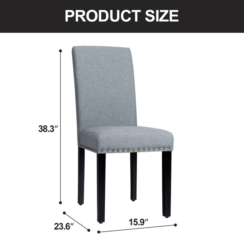 Breedsville 21'' H Linen Upholstered Side Chair, Light Gray