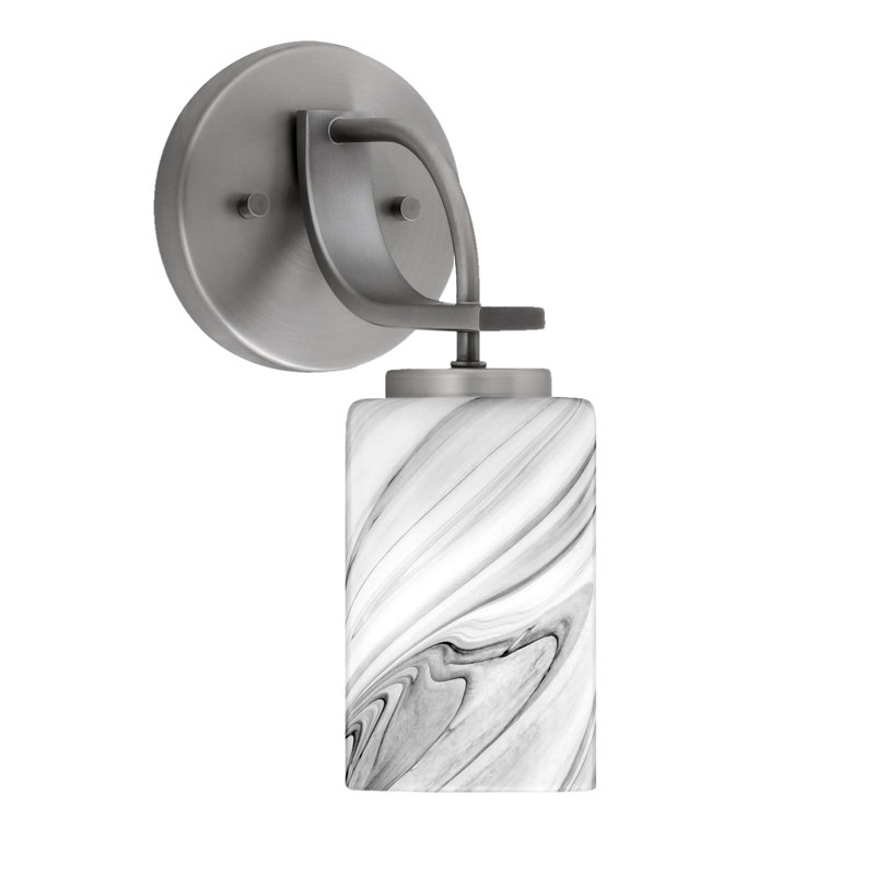 Applique murale Cavella avec verre tourbillon onyx de 4 po, Graphite