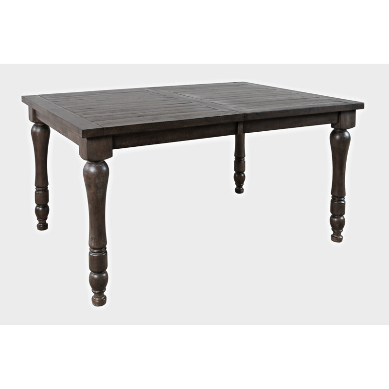 Karley Extendable Pine Solid Wood Dining Table, Barnwood Brown